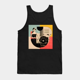 Retro Turntable Vintage Audio Record Player Tank Top